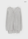 Hava Loose Fit Slit Henley Neck Knit Long Sleeve Tee