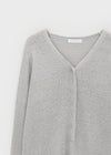 Hava Loose Fit Slit Henley Neck Knit Long Sleeve Tee