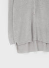 Hava Loose Fit Slit Henley Neck Knit Long Sleeve Tee