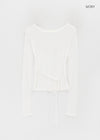 Cut Me Strap See-through Tension Long Sleeve T-shirt