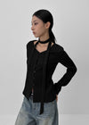 [MADE] Ruet Pleated Tie Blouse
