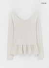[MADE] Flooming V-neck Frill Long Sleeve T-shirt