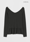 [MADE] Flooming V-neck Frill Long Sleeve T-shirt