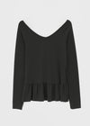 [MADE] Flooming V-neck Frill Long Sleeve T-shirt
