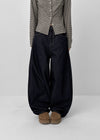 Beaver Two Studded Raw Balloon Denim Pants