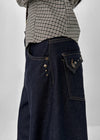 Beaver Two Studded Raw Balloon Denim Pants