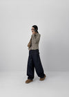 Beaver Two Studded Raw Balloon Denim Pants