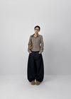 Beaver Two Studded Raw Balloon Denim Pants