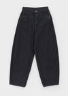 Beaver Two Studded Raw Balloon Denim Pants