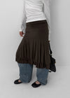 [MADE] Gela Folding Flare Midi Skirt