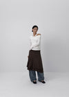 [MADE] Gela Folding Flare Midi Skirt