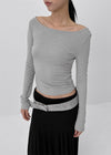 [MADE] Chiporing Fleece Lining boat neck long-sleeve T-shirt (Set Available)