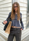 [MADE] Betty Stripe Frill Hooded Zip-Up (Set Available)