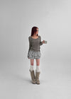 Rahin Stripe U Neck Long Sleeve T-shirt