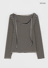 Rahin Stripe U Neck Long Sleeve T-shirt