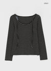 Rahin Stripe U Neck Long Sleeve T-shirt