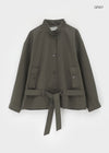 Romtor High Neck Half Cotton Jacket (belt Set)