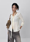[MADE] Ruet Pleated Tie Blouse