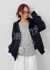 [MADE] Wiggy Applique Loose Fit Hooded Zip-up