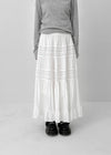 Delong Vintage Punching Flare Long Skirt
