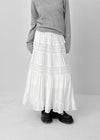 Delong Vintage Punching Flare Long Skirt