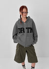 [MADE] Wiggy Applique Loose Fit Hooded Zip-up