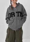 [MADE] Wiggy Applique Loose Fit Hooded Zip-up