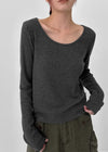 [MADE] Softie Angora U-neck Long Sleeve Tee