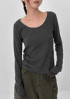 [MADE] Softie Angora U-neck Long Sleeve Tee