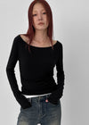 [MADE] Chiporing Fleece Lining boat neck long-sleeve T-shirt (Set Available)