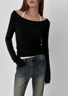 [MADE] Chiporing Fleece Lining boat neck long-sleeve T-shirt (Set Available)