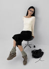 [MADE] Chiporing Fleece Lining boat neck long-sleeve T-shirt (Set Available)