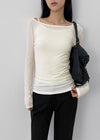 [MADE] Chiporing Fleece Lining boat neck long-sleeve T-shirt (Set Available)
