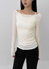 [MADE] Chiporing Fleece Lining boat neck long-sleeve T-shirt (Set Available)