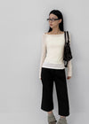 [MADE] Chiporing Fleece Lining boat neck long-sleeve T-shirt (Set Available)