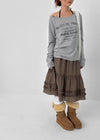 Seeking Check Cancan Midi Skirt