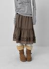Seeking Check Cancan Midi Skirt
