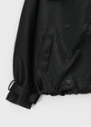 Tung-key high-neck double-button leather jacket