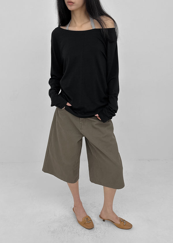 [MADE] HUR Off-shoulder Raglan Long Sleeve Tee