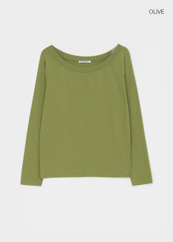 [MADE] HUR Off-shoulder Raglan Long Sleeve Tee