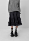 Seeking Check Cancan Midi Skirt