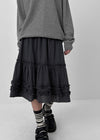 Seeking Check Cancan Midi Skirt