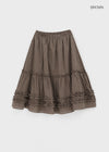 Seeking Check Cancan Midi Skirt