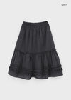 Seeking Check Cancan Midi Skirt