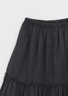 Seeking Check Cancan Midi Skirt