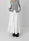 Delong Vintage Punching Flare Long Skirt