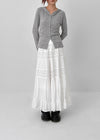 Delong Vintage Punching Flare Long Skirt