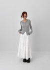 Delong Vintage Punching Flare Long Skirt