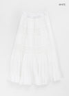 Delong Vintage Punching Flare Long Skirt