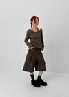 Donenka Pigment Cargo Bermuda Shorts